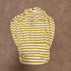 Striped Mustard Yellow and White Maeve top